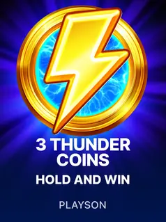 Portada de la tragamonedas 3 Thunder Coins: Hold and Win