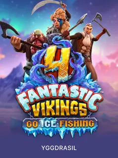 Portada de la tragamonedas 4 Fantastic Vikings Go Ice Fishing