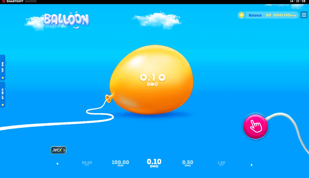 Balloon demo screenshot: Game interface showing the round and controls